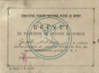 AMS# - BREVET + INSIGNA DE SCHIOR RPR 1957 foto