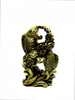 Pereche de crapi aurii - Feng Shui din Rasina, 10 cm lungime foto