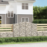 Cosuri gabion arcuite 5 buc, 200x30x140/160cm, fier galvanizat GartenMobel Dekor, vidaXL