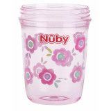 Cana cu manere Nuby 360 grade 6 luni + Roz