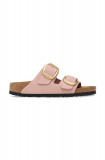 Birkenstock papuci din nubuc Arizona Big Buckle culoarea roz, 1026583