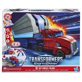 TRANSFORMERS EARTHSPARK CAMION CU REMORCA DE LUPTA OPTIMUS PRIME
