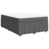 Cumpara ieftin Pat box spring cu saltea, gri inchis, 140x200 cm, textil