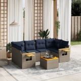 Gossi set canapele de gradina cu perne, 7 piese, gri, poliratan