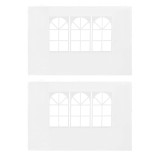 VidaXL Perete lateral cort petrecere, 2 buc, alb, PE, cu fereastră