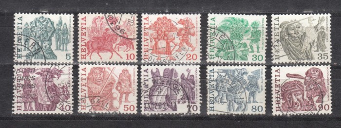 A12 S6 11 - Timbre foarte vechi - Elvetia - arta populara