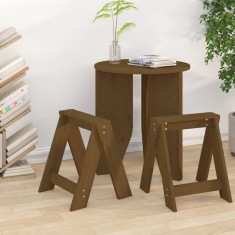vidaXL Scaune, 2 buc., maro miere, 40x40x45 cm, lemn masiv de pin