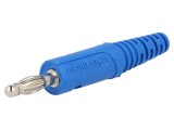 Conector banană 4mm 10A 33VAC 70VDC albastru nichelat