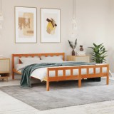 VidaXL Cadru de pat fără saltea, maro ceruit 180x200 cm lemn masiv pin