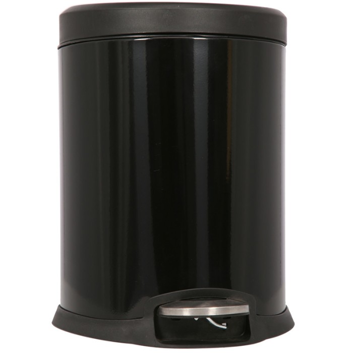 Cos menajer cu pedala, capacitate 5 L, Negru