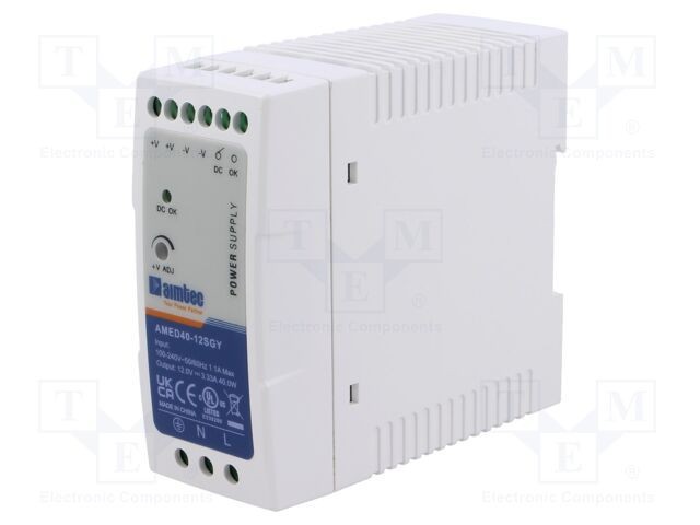 Alimentator pulsatoriu AIMTEC 40W 12VDC 3,33A pentru şină DIN