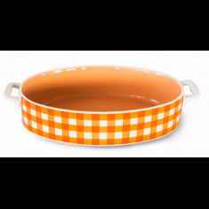 Tava ceramica oval pentru copt, orange, 27.3x16.5x5cm, Kare, 0108117, foto