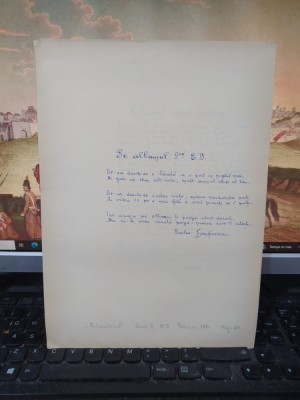 Duiliu Zamfirescu, 4 poezii scrise de m&amp;acirc;nă de un admirator c. 1930, El și Ea 082 foto