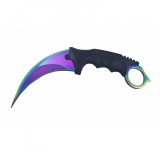 Cumpara ieftin Cutit Karambit Rainbow 18.5cm, Lama 10cm, Multicolor, Vanatoare, Drumetie, Pescuit, Camping, Teaca Protectie inclusa