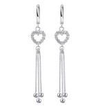 Cercei Lungi Argint 925 Inimioara - ALCA Fine Jewelry