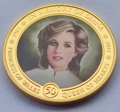 410. Moneda Insulele Cook 1 dollar 2011 (Princess Diana - In Memory)