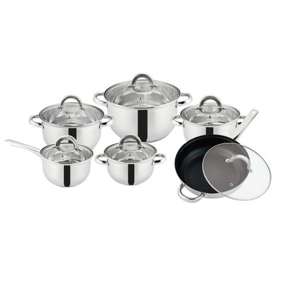 Set 5 oale inox Grunberg, 1.6 - 5.8 l, diametru 16-24 cm, tigaie inclusa, capace inox foto