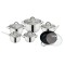 Set 5 oale inox Grunberg, 1.6 - 5.8 l, diametru 16-24 cm, tigaie inclusa, capace inox