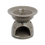 Suport ceramic pentru ulei parfumat, Gri, 11x9.5 cm, ATU-086220, Oem