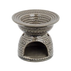 Suport ceramic pentru ulei parfumat, Gri, 11x9.5 cm, ATU-086220 foto