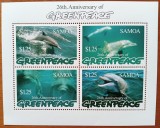 SAMOA-&#039;&#039;20 ANIV.-GREENPEACE&#039;&#039;-PESTI, DELFINI-- colita MNH-Nestampilata, SUA, Copii, Nestampilat