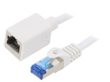 Prelungitor RJ45 S/FTP Cat6a Alb 10m