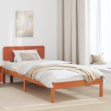 VidaXL Cadru de pat cu tăblie maro cerat 90x200 cm lemn masiv de pin