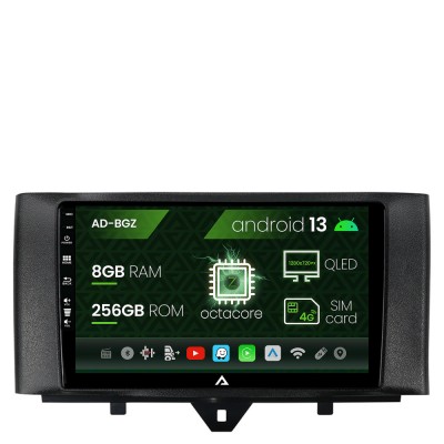 Navigatie Smart Fortwo (2010-2015), Android 13, Z-Octacore 8GB RAM + 256GB ROM, 9 Inch - AD-BGZ9008+AD-BGRKIT409 foto