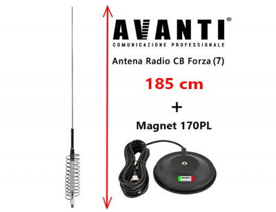 Antena Radio CB AVANTI Forza 7 185cm + Magnet Avanti 170PL foto