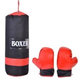 Sac de box pentru copii cu 1 pereche de manusi pentru box, prindere pe tavan, 19 x 53 cm