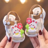 Sandalute maro cu ivoire pentru fetite - Iepuras (Marime Disponibila: Marimea