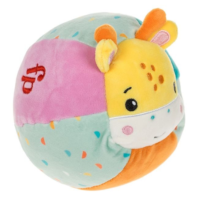 Jucarie bebelusi, Minge Zornaitoare Textila, Girafa, 12cm - Fisher Price