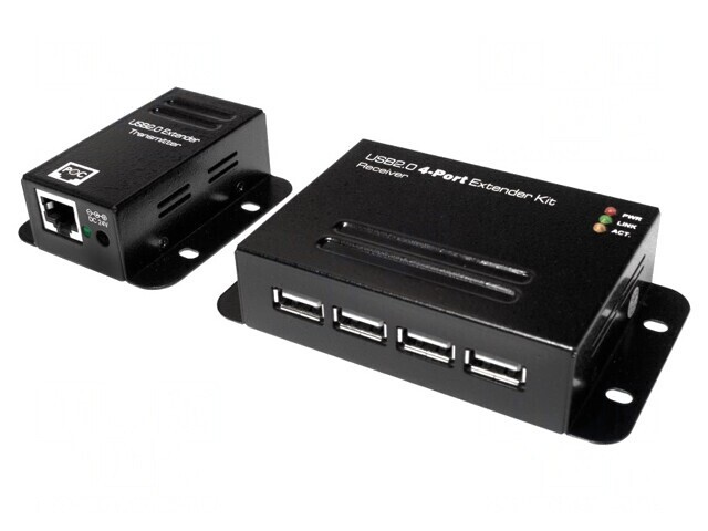 Extender USB 50m Negru Cat 5e/6