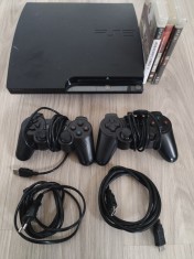 Playstation 3 Slim 160gb Modat 2 Manete si 8 Jocuri instalate + 3 Disc foto