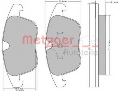 Set placute frana,frana disc JAGUAR XJ (N3, X350, X358) (2003 - 2009) METZGER 1170035 foto