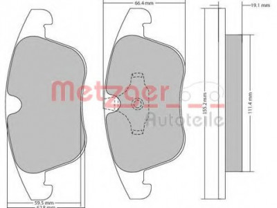 Set placute frana,frana disc JAGUAR S-TYPE (CCX) (1999 - 2009) METZGER 1170035 foto