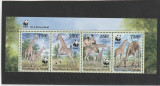 Nigeria 2013-WWF,Fauna,Zebre,serie 4 valori,streif 3 mansete,MNH,Mi.2142-2145, Nestampilat