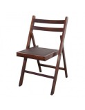 Scaun pliant lemn masiv, bucatarie si living, sezut tapitat cu piele ecologica, 100 kg, wenge
