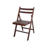 Scaun pliant lemn masiv, bucatarie si living, sezut tapitat cu piele ecologica, 100 kg, wenge