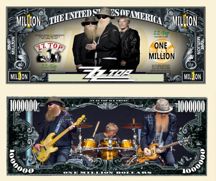 !!! SUA = FANTASY NOTE (TJ6) = TRUPA &#039;&#039; ZZ TOP &#039;&#039; - 2020 - UNC