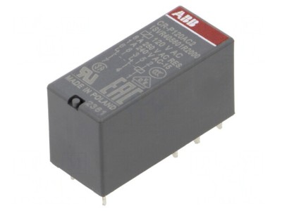 Releu Electromagnetic DPDT 120VAC 8A 250VAC PCB foto
