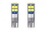 Set becuri auto cu LED CANBUS compatibil T10 W5W 10 SMD Alb 12/24V, destinat