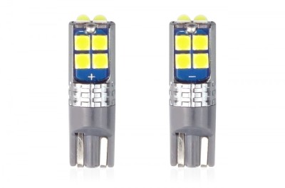 Set becuri auto cu LED CANBUS compatibil T10 W5W 10 SMD Alb 12/24V, destinat foto