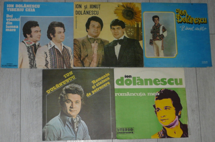 vinyl/vinil 5 albume Ion Dolanescu(Pe drumul,Romante,+Tiberiu Ceia),impecabile