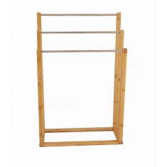Suport pentru prosoape pe trei randuri, maro si argintiu, 83,5 x 55 x 24 cm