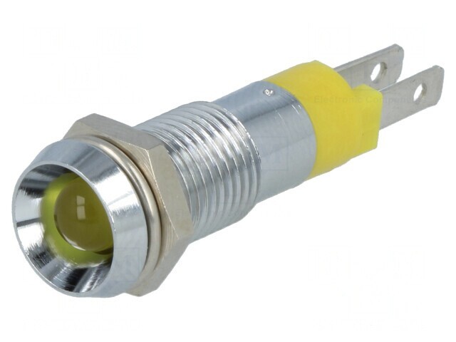 Lampă de control LED galbenă 24-28VDC IP67 &Oslash;8,2mm