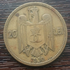 (MR27) MONEDA ROMANIA - 20 LEI 1930 KN, MAI RARA, CAROL II foto