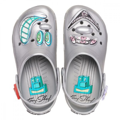 Saboti Crocs Scharf Classic Clog Argintiu - Silver foto