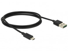 Cablu de date Delock USB-A - MicroUSB-B 1m Black foto