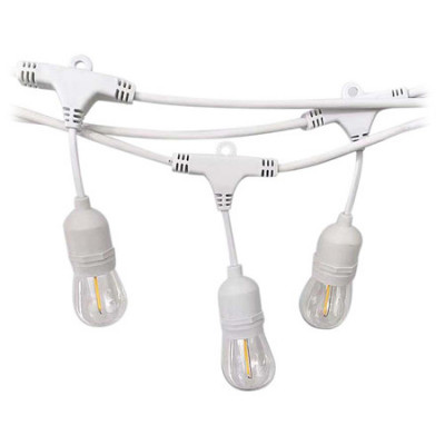 Sir iluminat festiv cu soclu e27x15buc 15m ip65 - alb foto